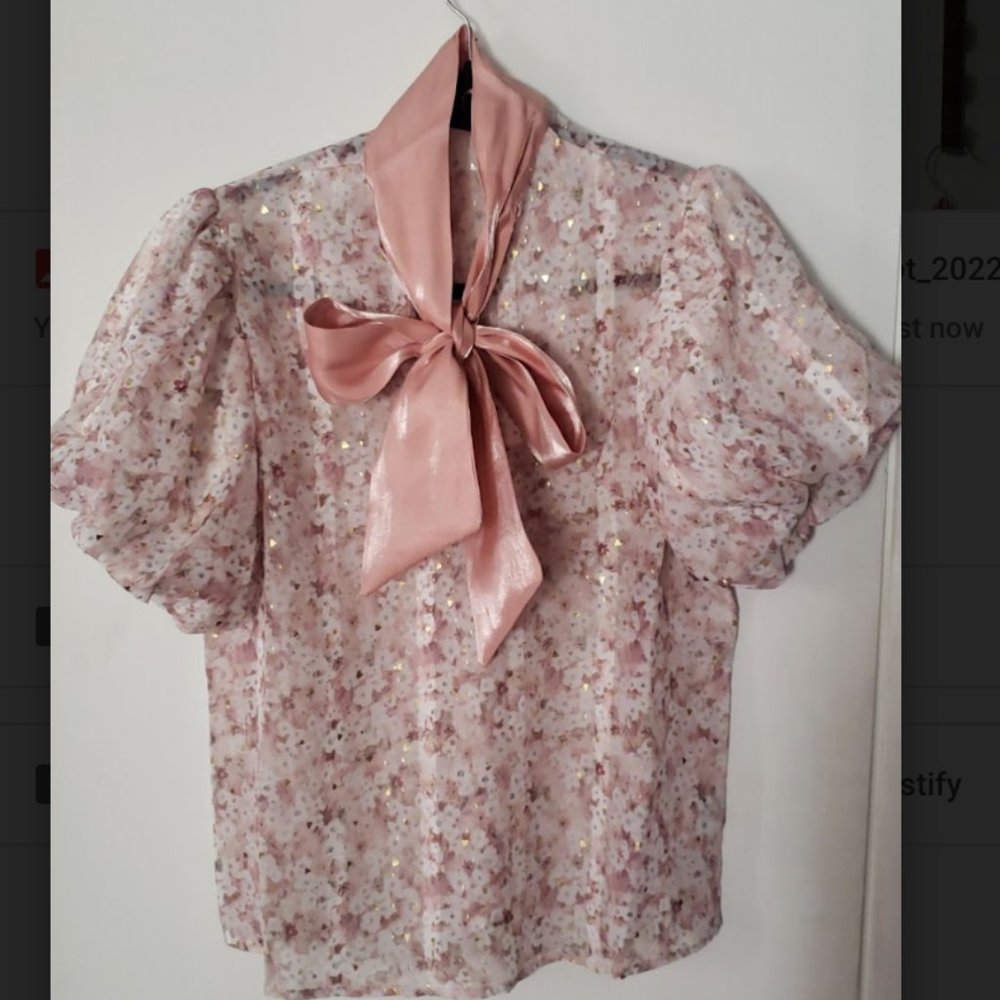 Fancy Pink Satin Floral Shirt